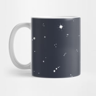 Minimalist White Shooting Stars on Navy Blue Mug